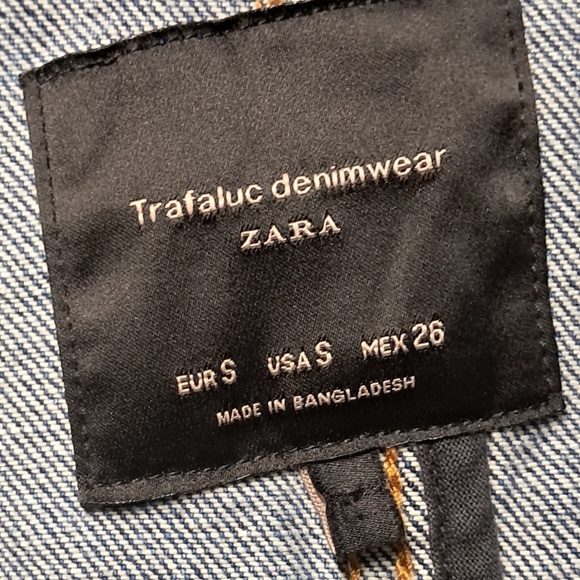 Women's Size S Denim Trenchcoat By Zara - Picture 3 of 3